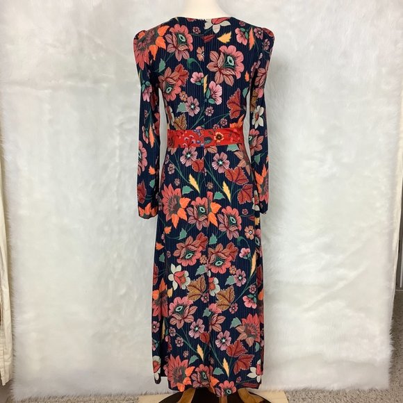 Anthropologie Aldomartins Long Sleeve Millefleur Floral Viscose Dress NWT - Picture 4 of 8